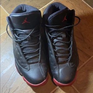 NIKE AIR JORDAN 13 RETRO BLACK-GYM RED-BLACK SZ 9